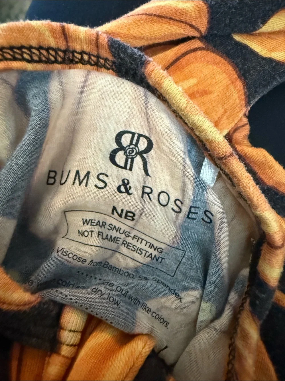 Newborn Bums & Roses pumpkin pajamas